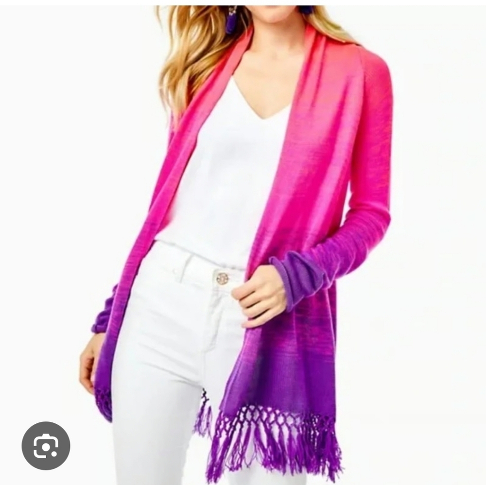 Lilly Pulitzer Tatum Ombre Cardigan Pink Purple Small